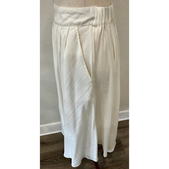Mabel Cream Ivory Flowy Mid Calf Length Skirt Size Small Waist 26 - Picture 8 of 12